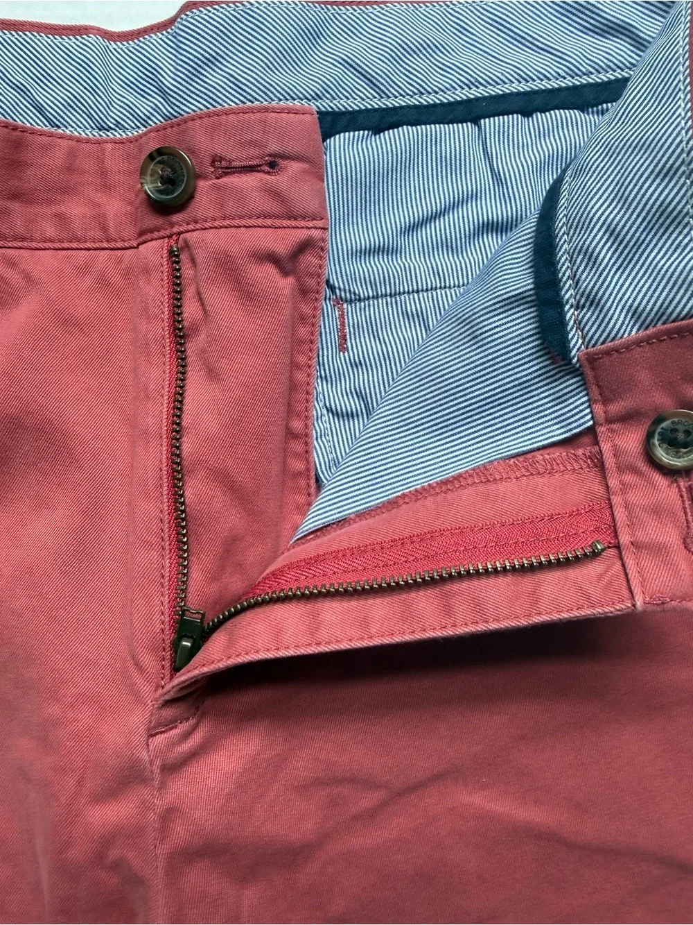 Brooks Brothers Coral Pink Flat-Front Cotton Shorts